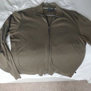 Hugo Boss Light Olive Full Zip Pullover - XL